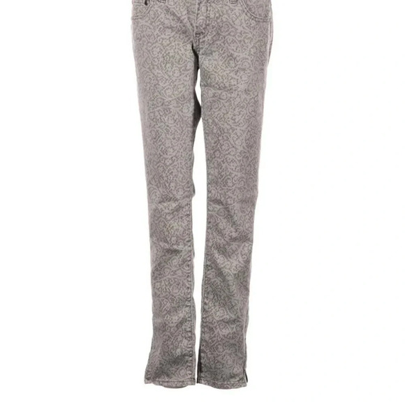 Free People Print Zip Gray Print Ankle Skinny Jean - Picture 5 of 7